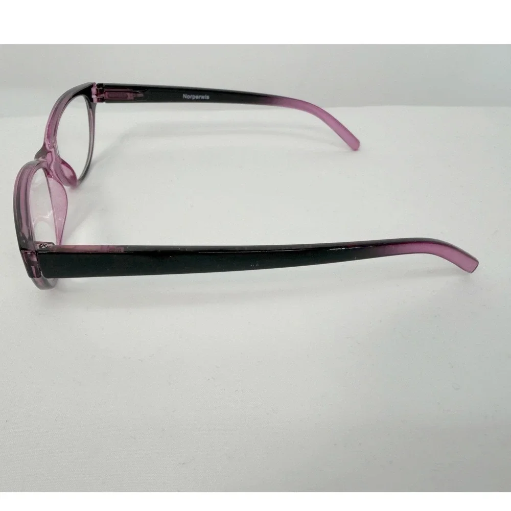 Norperwis Cat Eye Reading Glasses Black Purple Ombre Two Tone Pouch Chic 104-56